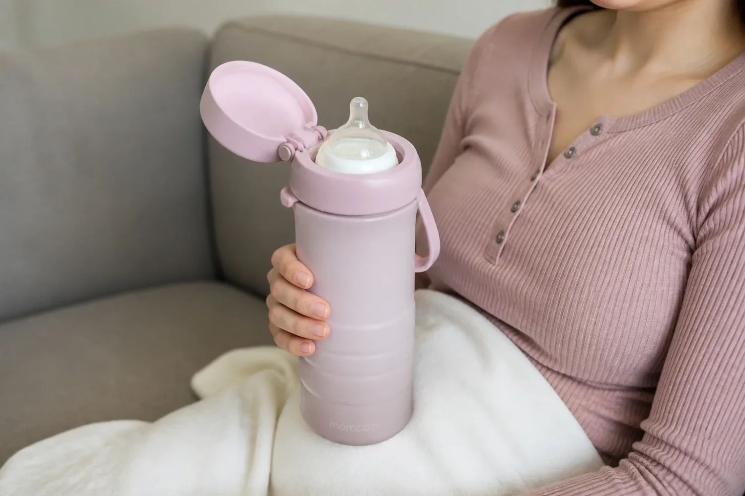 Momcozy CM01 Portable Breast Milk Cooler, 22 oz, Dusty Pink - Image 2